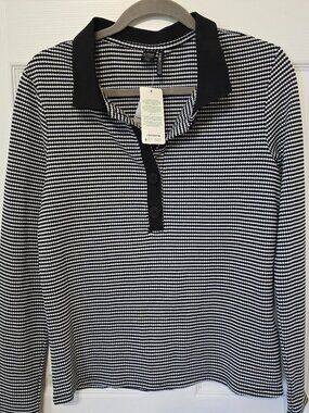 Icon Black & White Long Sleeve Polo – NWT – Size XL